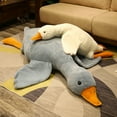 thumbnail image 4 of Biplut 50/90cm Giant Goose Pillow Fluffy Elastic Sleeping Pillow Cartoon Animal Plushies Bed Decor Lovely Removable And Washable Stuffed Goose Doll Toy Christmas Valentine's Day Gifts, 4 of 13