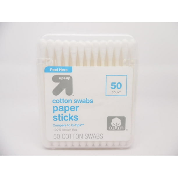 Up & Up Cotton Swabs with Paper Sticks Travel Case Size 50 Count ...