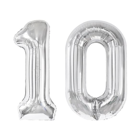 Globo Upegesy, lámina plateada número 10, 40 pulgadas, para fiestas
