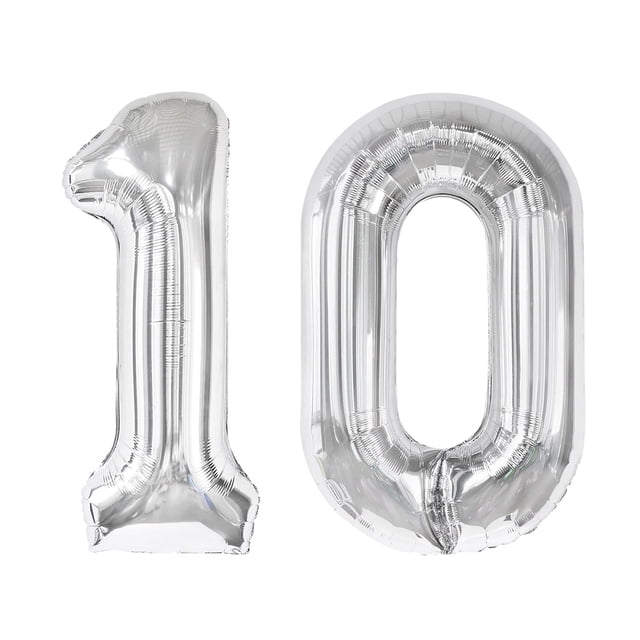 Globo Upegesy, lámina plateada número 10, 40 pulgadas, para fiestas
