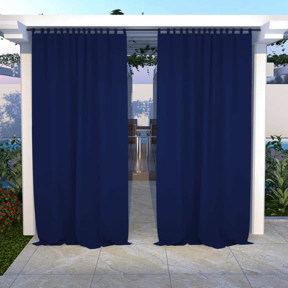 Weighted Outdoor Curtains for Porch, Outdoor Drapes UV Protection Tab Top Wind Resistant Panels