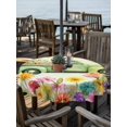 thumbnail image 2 of Outdoor Tablecloth with Umbrella Hole for Patio/Picnic/Party/Camping, Spring Floral Waterproof Table Cloth Round Cover Washable, Green Country Truck Pastoral Botanical Vintage (Dia 54"), 2 of 8
