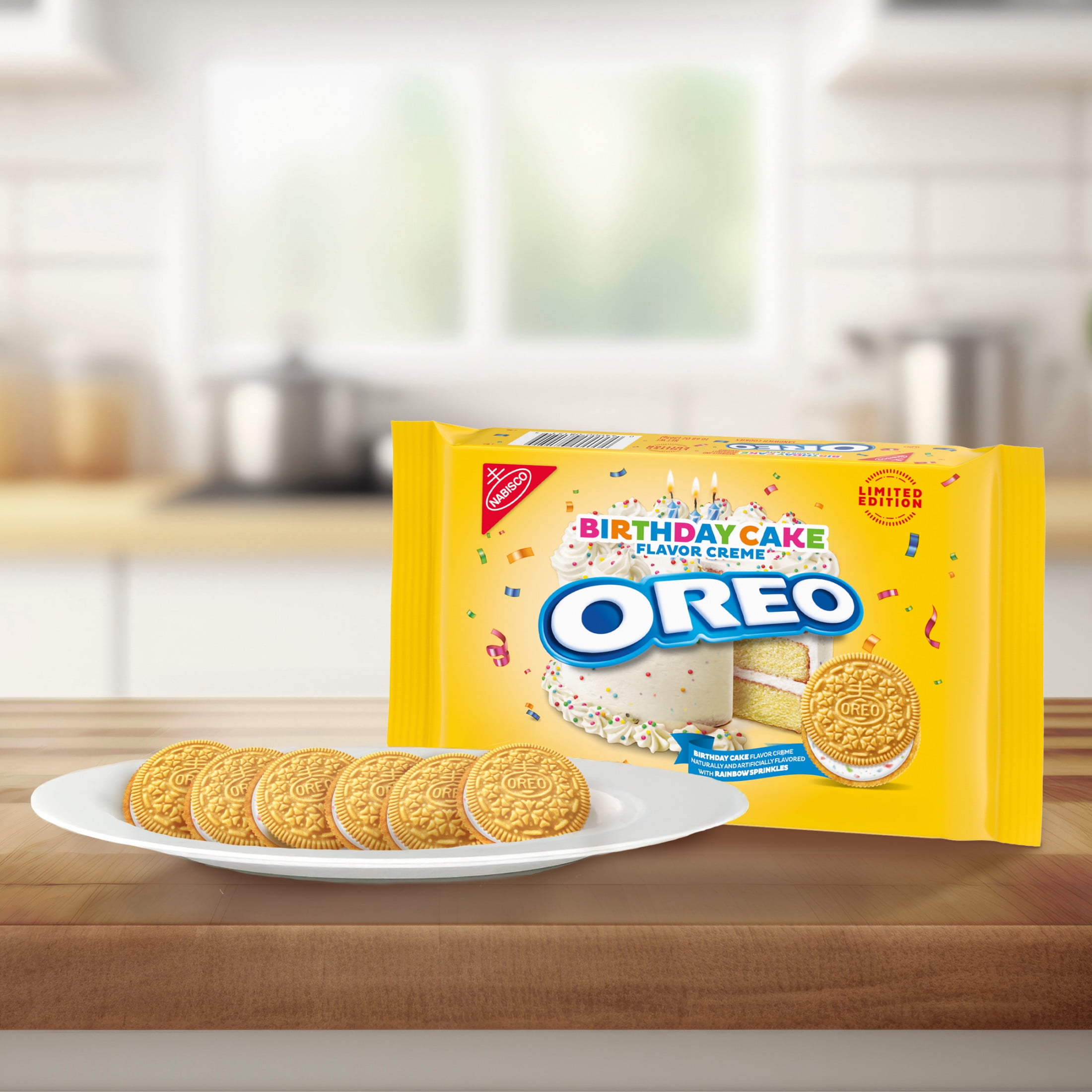 OREO Golden Birthday Cake Creme Sandwich Cookies, Limited Edition, 10.68 oz