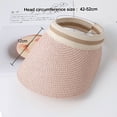 thumbnail image 2 of 50-54cm head circumference children's sunshade empty top hat summer big eaves sunscreen straw hat outdoor anti-ultraviolet sun hat - pink, 2 of 5