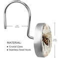 thumbnail image 2 of Bees Pattern Rolling Shower Curtain Hooks, Clear Crystal Glass Art Decorative Stainless Bath Bathroom Set 12 Pcs, 2 of 4