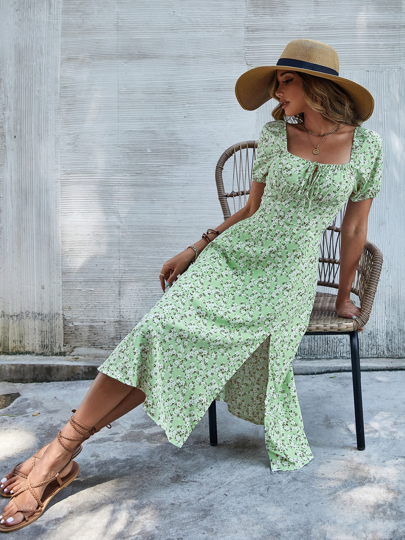 Ditsy Floral Puff Sleeve 
