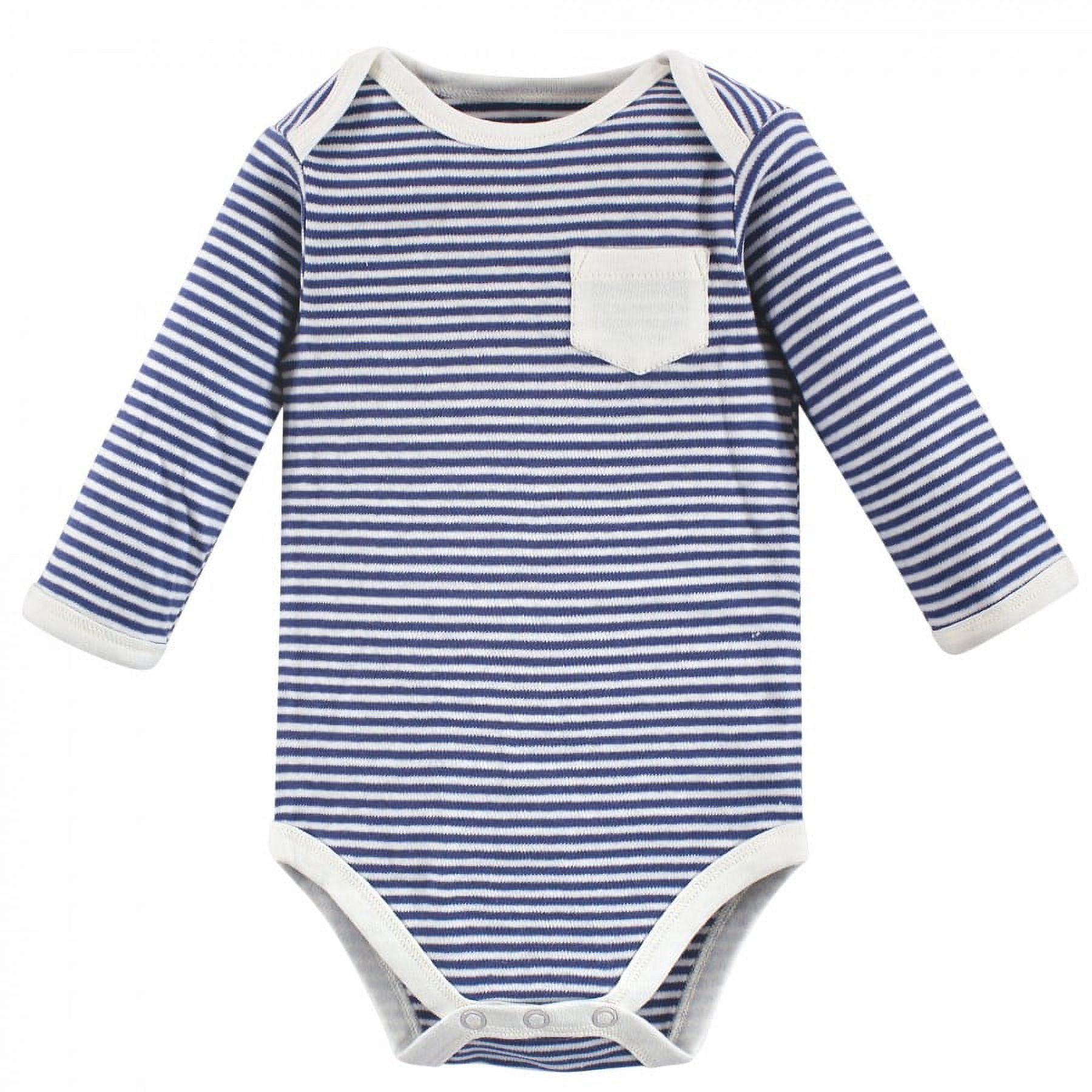 Touched by Nature Organic Cotton Long-Sleeve Bodysuits 3pk, Elephant, 3-6 Months