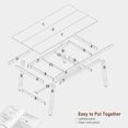 thumbnail image 4 of 70.87" Industrial Style Dining Table for 6-8 with Sturdy Metal Frame and Wooden Top, Large Kitchen and Dining Room Table Computer Office Desk, Writing Desk Computer Table Workstation for Home Office, 4 of 9