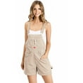 thumbnail image 3 of Revolt Womens Juniors Classic Retro Short Overalls (Khaki, Large), 3 of 3