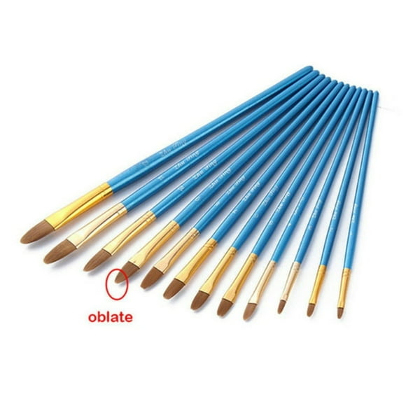 Clearance! Delayuji Home Decor Artist Paint Brushes 12Pcs/Set Acrylic Oil Watercolour Model Painting Supplies One Size Blue