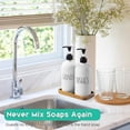 thumbnail image 5 of White Dish Soap Dispenser Set for Kitchen - 16 OZ Hand Soap Dispenser with Pump and Acacia Wood Tray - for White Kitchen Decor and Accessories, 5 of 7
