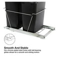 Double 35Quart Sliding Pull Out Waste Bin Container, Kitchen Trash Can
