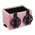 thumbnail image 1 of Portavasos de agua, caja de almacenamiento para automóvil, organizador de asiento de automóvil 2 en 1, caja de papel Rosado, 1 of 7