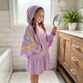 thumbnail image 4 of Grblisyd Girls' Butterfly Swim Cover Up Hooded Terry Zip-Up Bathing Towel Suit Wrap with Pockets for Kids 10-12 Y, 4 of 6