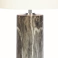 thumbnail image 4 of Deco 79 Modern 60-Watt Round Ceramic Table Lamp, 26" H x 5" L, Marbled Black Finish, 4 of 6