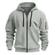 thumbnail image 5 of Dolkfu Sudadera con capucha para hombre, sudadera con cremallera completa y bolsillos en las mangas, camiseta de entrenamiento para hombre XXL, 5 of 5