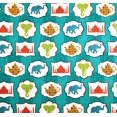 thumbnail image 2 of 1 Fat Quarter - India Indian Elephant Teapot on Teal Blue Cotton Fabric - 21" X 18", 2 of 2
