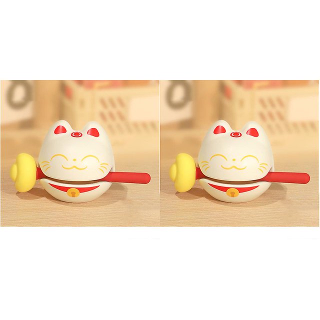 CHAO (Riqueza +1 pez pequeño de madera beige) dos lindos adornos de peces de madera, adornos de instrumentos de percusión, juguetes pequeños, regalos decorativos