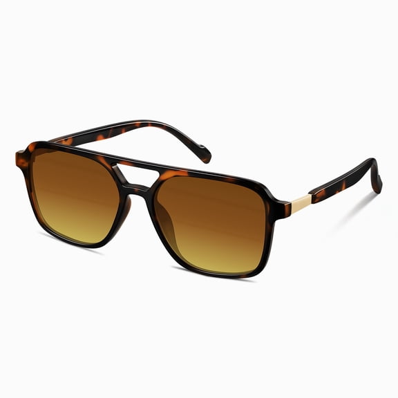 Aviator Sunglasses for Women Men Fashion Square Womens Sunglasses UV400 Protection Shades(Leopard/Brown)