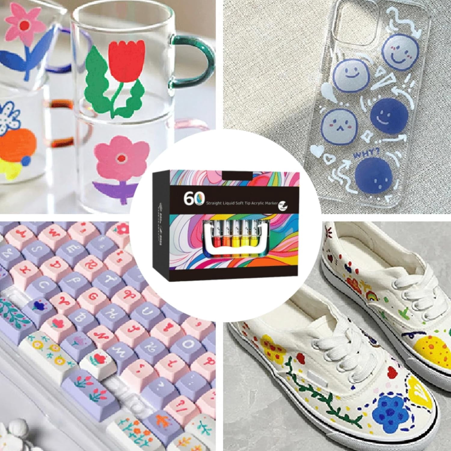 Acrylic Paint Markers Set, Drawing Marker Pen, Acrylic Paint Pens Extra Fine Tip Acrylic Paint Markers, For Rock Painting, Plastic, Ceramic, Stone, Wood, DIY