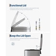 thumbnail image 3 of EuKer 2.6 Gal Slim Trash Can, Metal Garbage Can with Removable Inner Bucket and Soft Close Lid for Kitchen, Bathroom, Silver, 3 of 7