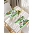 thumbnail image 5 of St. Patrick's Day Placemats Set of 12, Spring Green Gnomes Leaves Clovers Placemats for Dining Table, Place Mats for Kitchen Tabletop, Waterproof Wipeable Dining Table Mats Set, 5 of 9