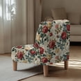 thumbnail image 4 of ZIATUBLES Chair Covers Slipcover Armless Accent Slipcover Soft Stretch Slipper Chair Covers with Elastic Bottom Washable Small Chair Decor Protector Cover for Living Dining Room, Retro Rose Beige, 4 of 7