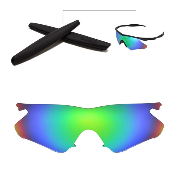 Walleva Emerald Polarized Lenses And Black Earsocks For Oakley M Frame Heater Sunglasses