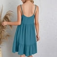 thumbnail image 6 of Sevevn Ladies' Summer V-neck Strap Solid Color Dress Deal of the Week Green XL, 6 of 9