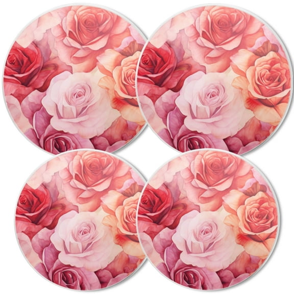 Gas Stove Burner Cover,White Electric Stove Top Protector,Easy to Clean,Multicolored Roses In A Dense Arrangement