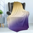 thumbnail image 4 of Ombre Soft Flannel Fleece Throw Blanket, Vivid Enegetic Color Tones Base Illustration with Changes, Cozy Plush for Indoor and Outdoor Use, 60" x 80", Dark Mustard Blue Violet, by Ambesonne, 4 of 5