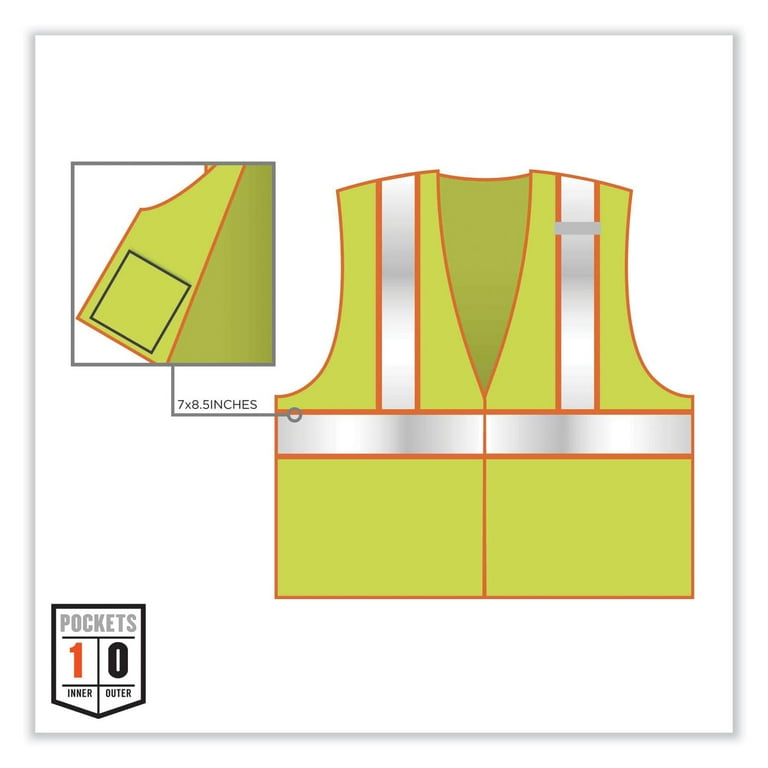 GloWear 8230Z Class 2 Two-Tone Mesh Zipper Vest, Polyester, 4X-Large/5X-Large, Lime, Ships in 1-3 Business Days GloWear 8230Z Class 2 Two-Tone Mesh Zipper Vest, Polyester, 4X-Large/5X-Large, Lime, Ships in 1-3 Business Days