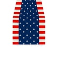 thumbnail image 2 of Cififendec Patriotic Rustic Table Runner, 72"×13", 4th of July Star & Stripes Rustic Table Scarf, Red White Blue Decor for Memorial Day, Kitchen & Farmhouse Dining Table Decor, 2 of 5