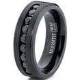 thumbnail image 4 of Metal Masters Mens Black Titanium Ring Wedding Engagement Band 9-Large Channel Set Black Cz 8mm, 4 of 6