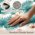 thumbnail image 6 of ODIKA 8'x10' Washable Area Rug Botanical Frond Border Jungle Motif Exotic Watercolor Leaves Refined Structured for Dining Room, Large Office, Lounge, Non-Slip Chair-Friendly Mat, 6 of 7
