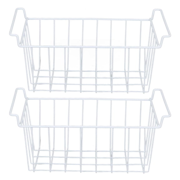 LAZIOEGR Steel Wire Freezer Organizer Basket – 39cm x 24.5cm x 20cm, Durable Metal, Multi‑Purpose, Easy Clean, 2 Pack