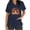 #248-Navy, variant on Haivin Thanksgiving Womens Short Sleeve V-Neck Tops with Dual Pockets, Cotton Nursing Uniform for Medical and Home Care