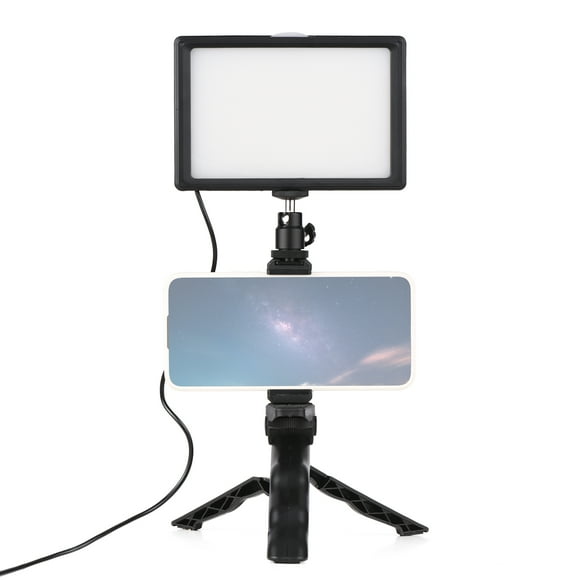 Panel Andoer Desktop Lighting Kit Professional LED Video Light + Adjustable Tripod 120PCS Light Beads Bi-Color Temperature 3200-5600K 14 Levels of Adjustable Brightness with