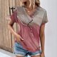 thumbnail image 1 of Fiudx Tops para Mujer Top Informal de Primavera y Verano de Manga Corta con Cuello En V para Mujer, 1 of 6
