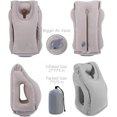 thumbnail image 3 of Almohada de viaje inflable portátil, almohada para reposacabezas con bolsa de almacenamiento, fácil de inflar, desinflar, ideal para aviones, automóviles, autobuses, trenes, oficinas, siestas (gris) Excelente Rendimiento, 3 of 5