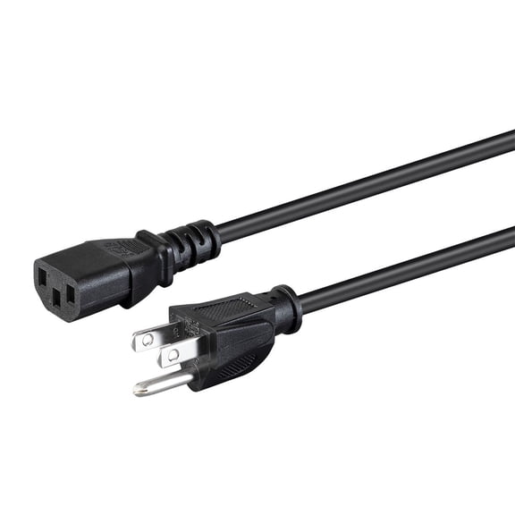 Monoprice Power Cord - 8 Feet - Black | NEMA 5-15P to IEC-320-C13, 18AWG, 10A, SVT, 125V