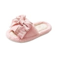thumbnail image 2 of Willtoo Cute Bow Slippers for Women with Memory Foam Open Toe Fuzzy House Slippers Indoor Outdoor Anti-Skid Soft Walking Shoes, 2 of 3