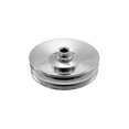 thumbnail image 1 of Chrome Double Groove Power Steering Pump Pulley Key Way For Bbc Chevy 350 454 26028613, 1 of 5