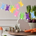 thumbnail image 6 of CoreLiving Easter Bunny Garland Banner Felt Carrot Egg Rabbit Hanging Decoration Colorful Spring Theme Party Decor for Indoor Home Mantle Outdoor Holiday, 6 of 8