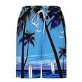 thumbnail image 5 of LIBRCLO Mens 2 in 1 Shorts Elastic Waist Hawaiian Style Printing Shorts Casual Fashion Quick Dry Beach Pants with Pockets and Drawstring, 5 of 6