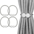 thumbnail image 1 of 4 Pack Embrasses de Rideau Magnétique, Attaches de Rideau Magnétiques pour Décoration de Fenêtre Maison Bureau Hôtel (Gris), 1 of 4