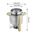 thumbnail image 2 of Round Soup Warmer Stainless Steel, Large Soup Chafer with Pot Lid and Fuel Holder, 2 of 16