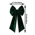 thumbnail image 3 of Large Velvet Christmas Bow, 17.72 x 33.46 inch Extra Long Wreath Bow with Long Streamers, Oversized Holiday Tree Decoration for Front Door and Party, Green, 3 of 7