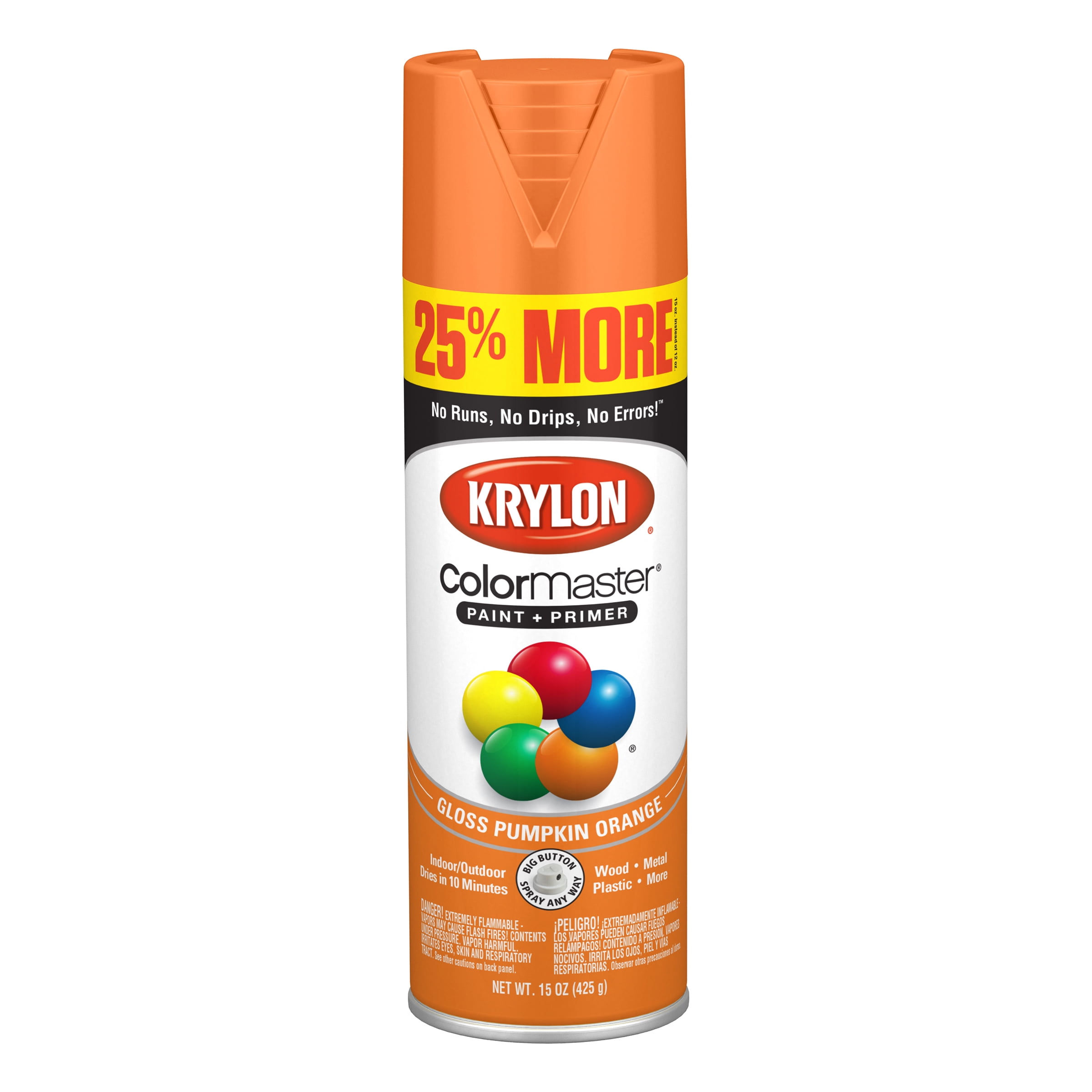 Krylon® ColorMaster Paint + Primer Gloss Pumpkin Orange, 15Oz