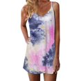 thumbnail image 3 of Viikei Sleeveless Dress Summer Dresses for Women Plus Size Dresses Clearance Tie-Dye Gradient Sleeveless Adjustable Strappy Summer Beach Swing Dress, 3 of 6
